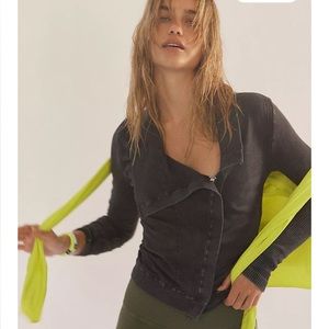 Free People NWOT Washed Black Mercury Moto Jacket XS/S